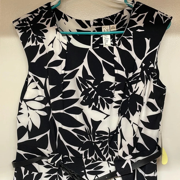 NWT Emma & Michele Floral Black and White Dress Sz 8 - Picture 2 of 8